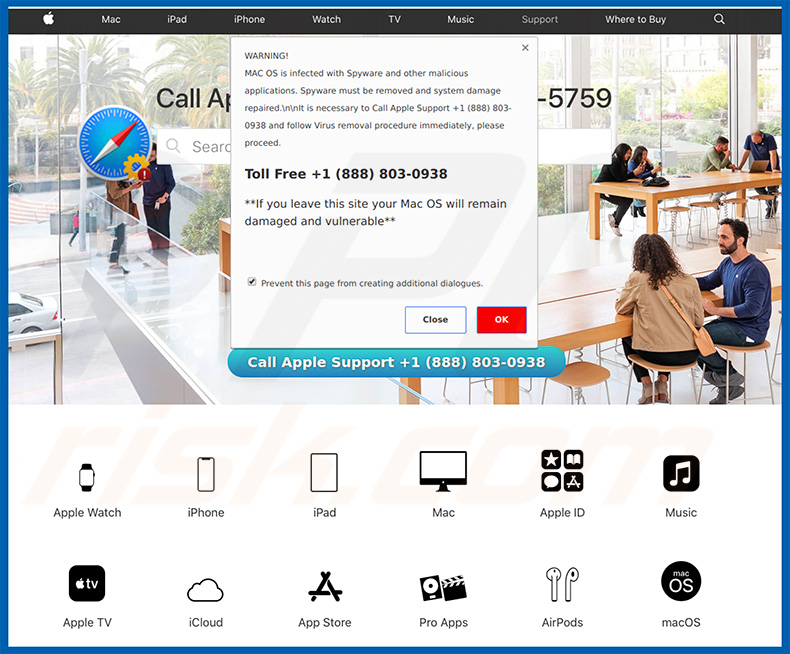 MAC OS Is Infected With Spyware pop-up scam