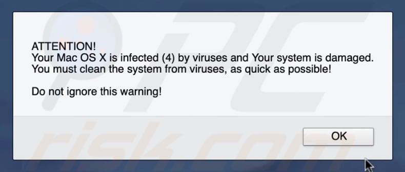 Mac OS X is infected (4) by viruses scam