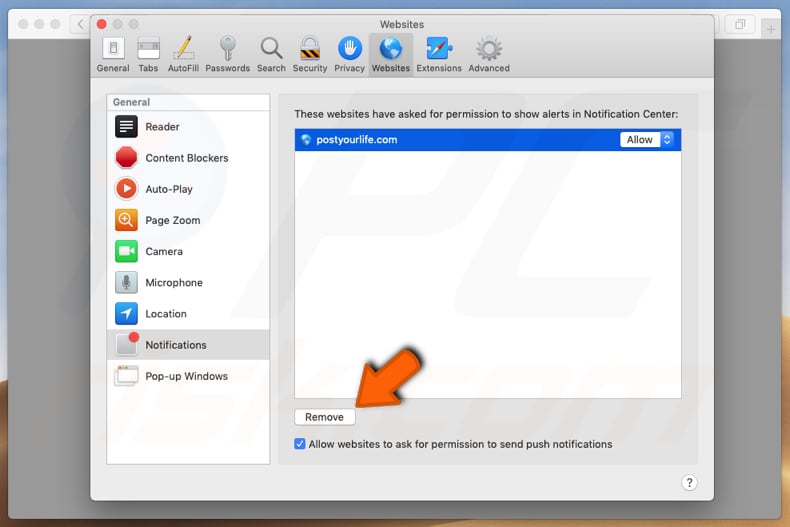 Pop-up Benachrichtigungen im Safari Internetbrowser entfernen