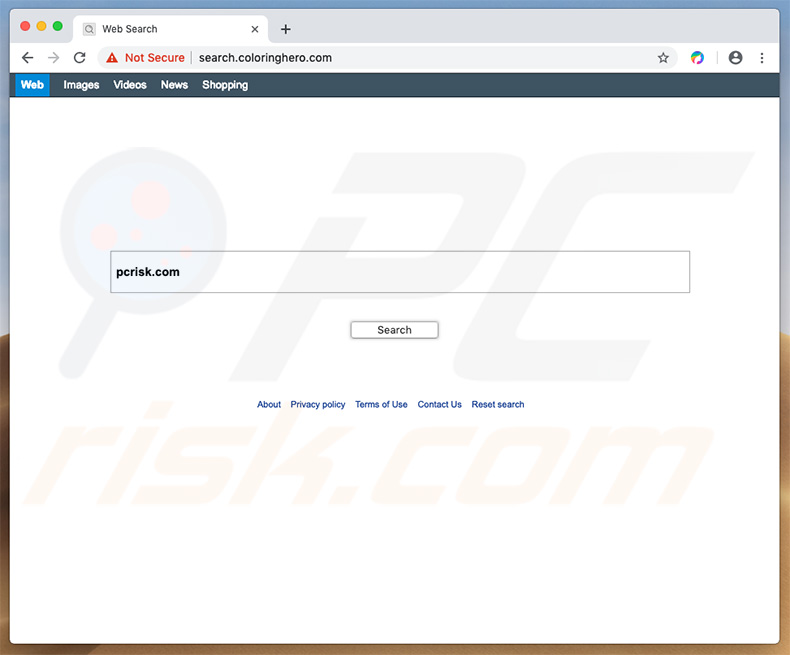 search.coloringhero.com browser hijacker on a Mac computer