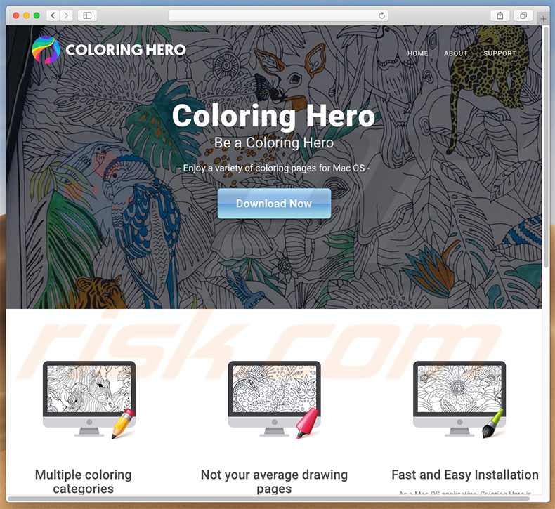 Dubious website used to promote search.coloringhero.com