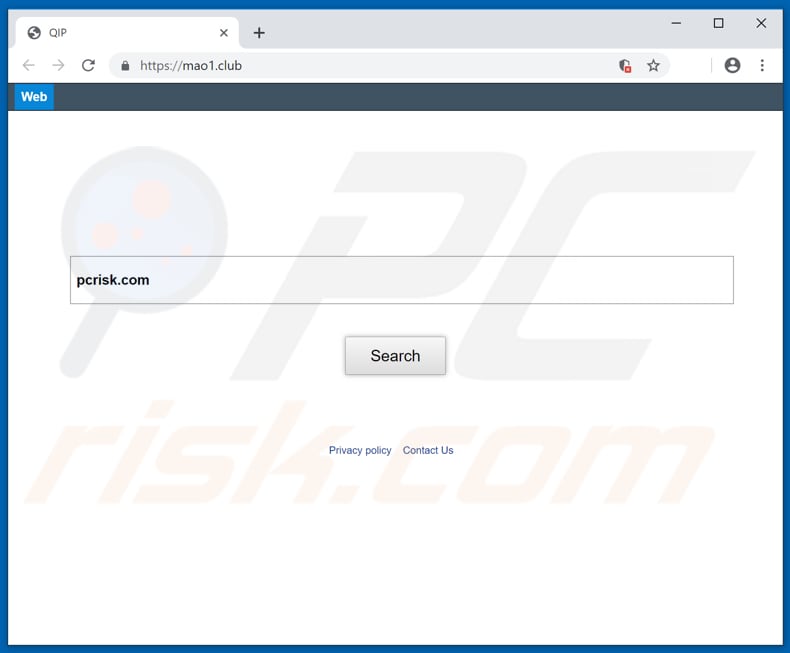 appearance of the mao1.club fake search engine