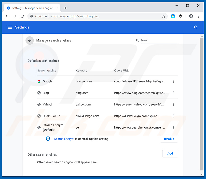 Removing search.heasyweatherforecast.com from Google Chrome default search engine