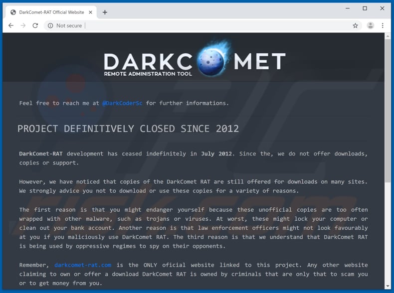 darkcomet offizielle Downloadseite