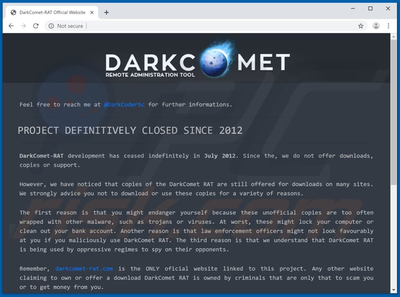 darkcomet offizielle Downloadseite
