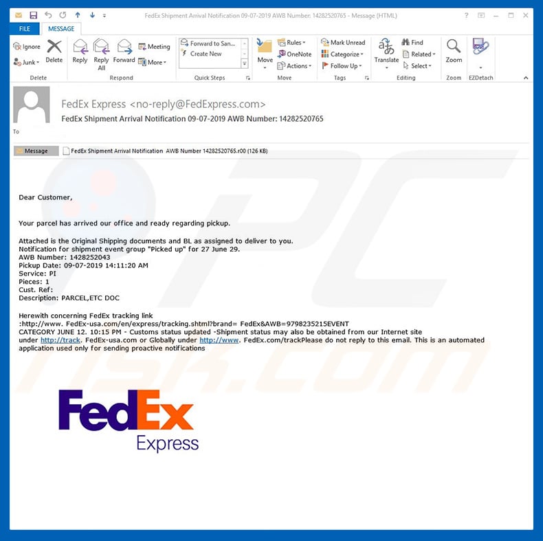 FedEx Express E-Mail Virus