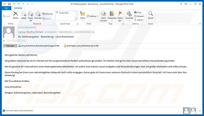 GermanWiper ransomware spreading spam email
