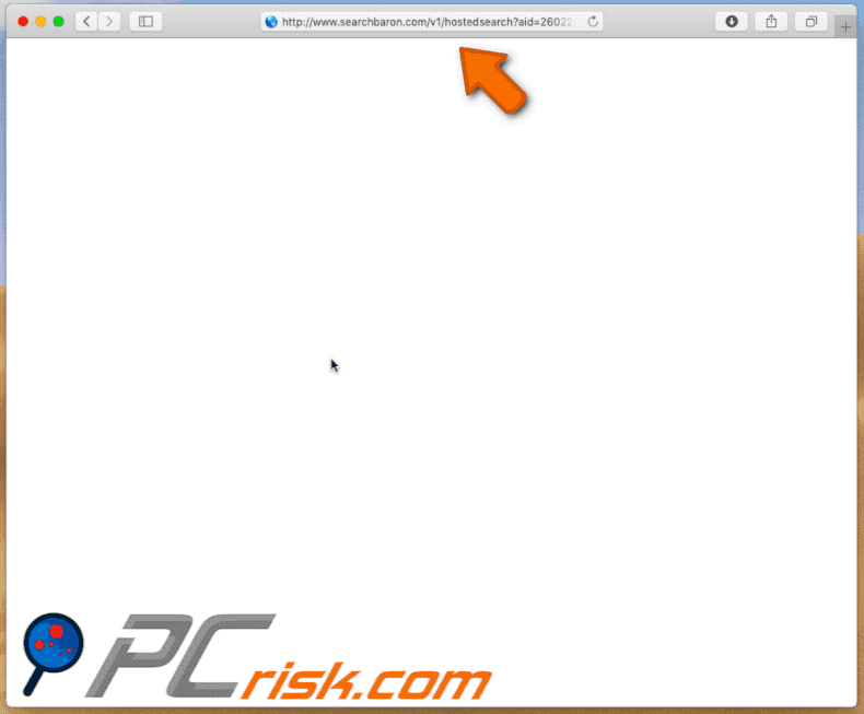 searchbaron.com browser hijacker on a Mac computer