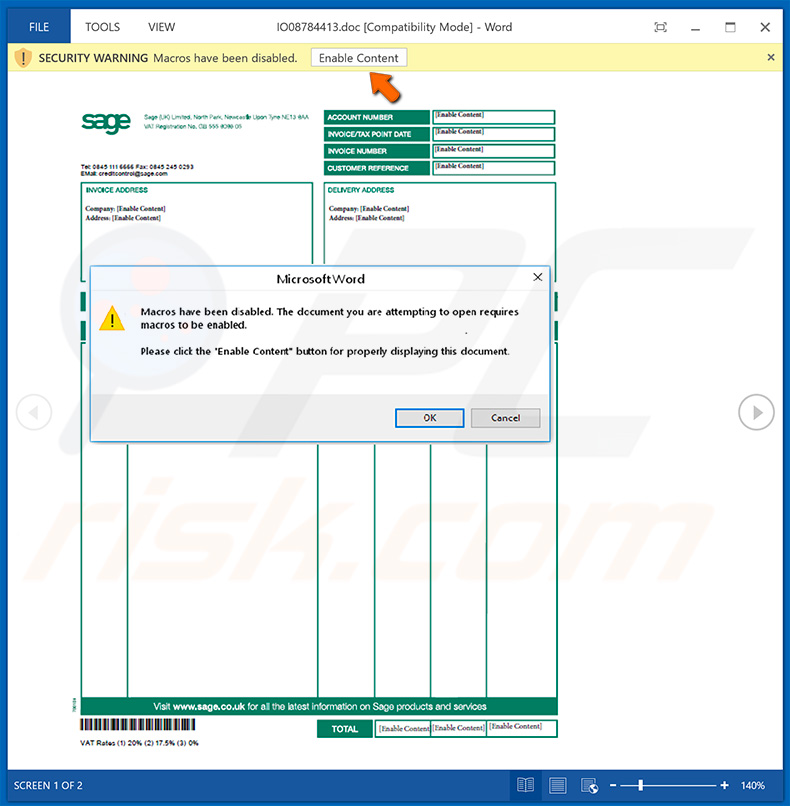 Smoke Loader trojan distributing attachment