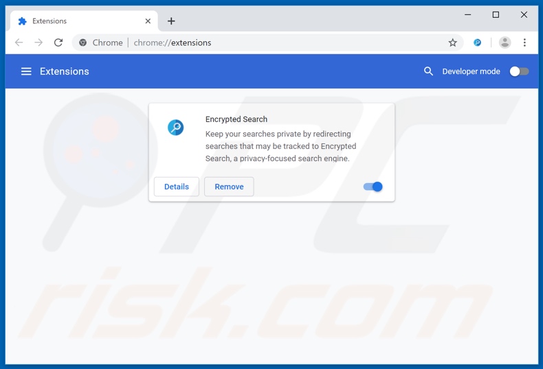 Removing encryptedsearch.org related Google Chrome extensions