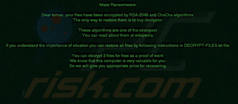 Maze decrypt instructions