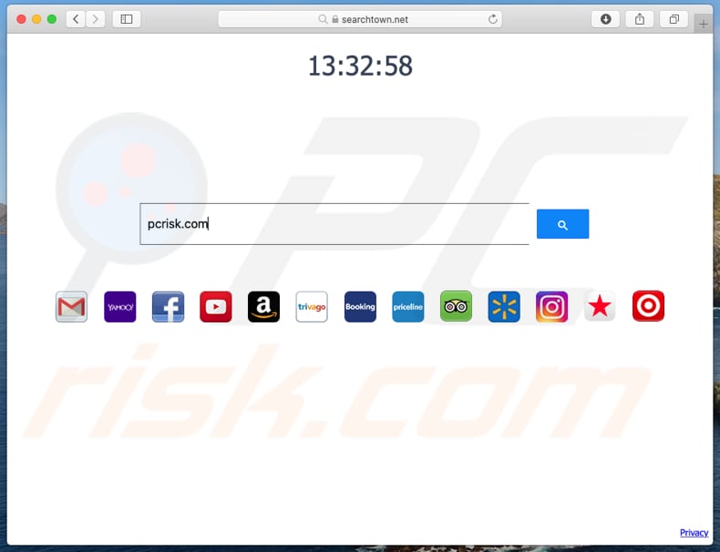 searchtown.net browser hijacker on a Mac computer