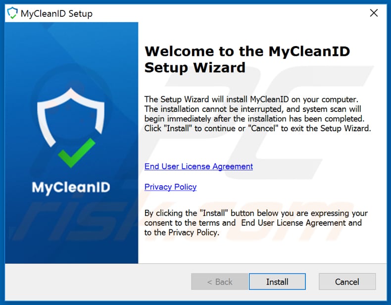 MyCleanID installation setup