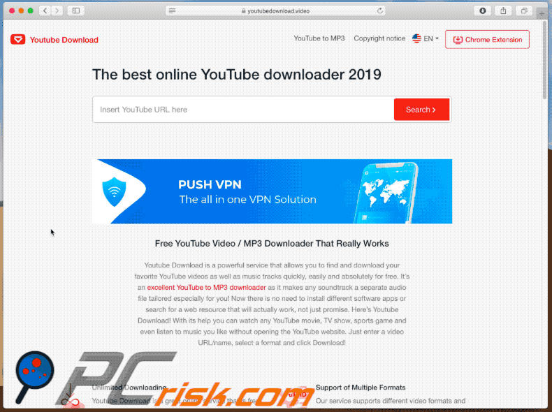 youtubedownload.video redirecting users to apple.com-mac-optimizer.live