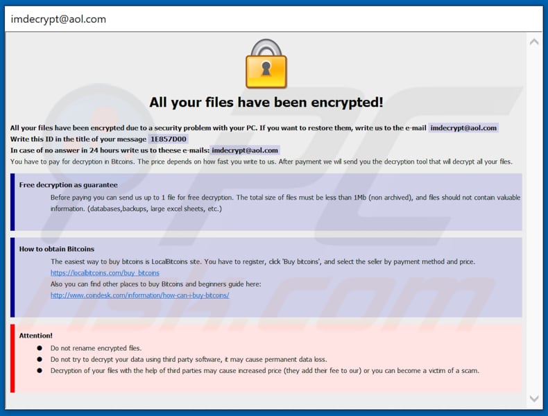 IMI decrypt instructions