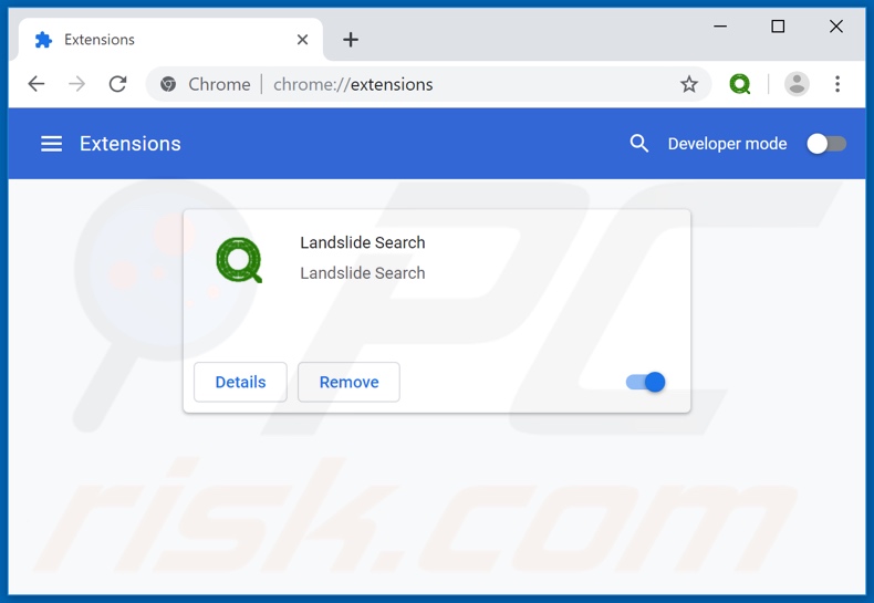 Removing search.landslidesearch.com related Google Chrome extensions