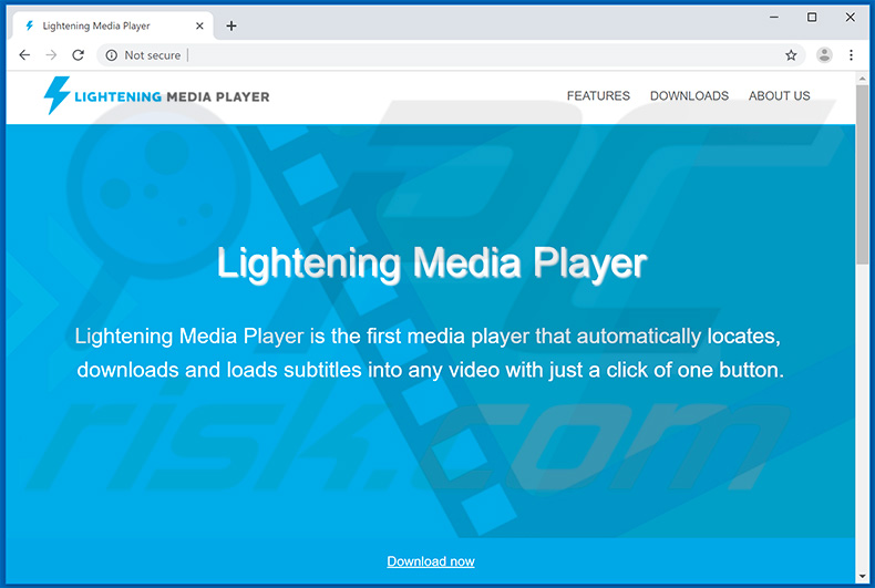 Lightening Media Player Adware Webseite