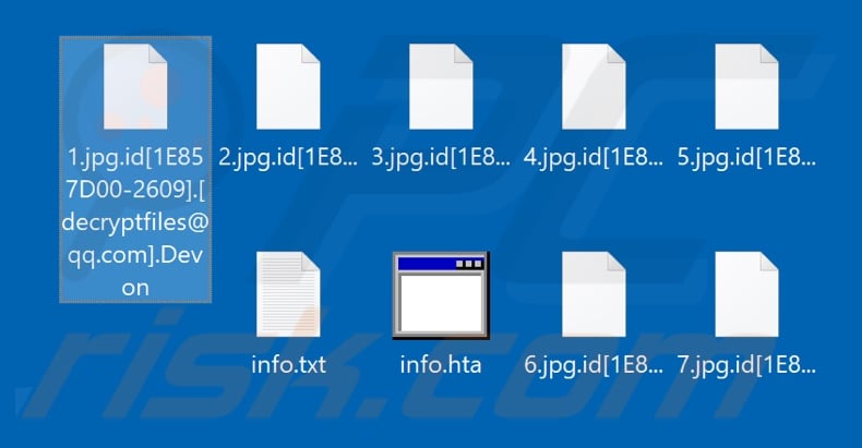 Files encrypted by Devon ransomware (.Devon extension)
