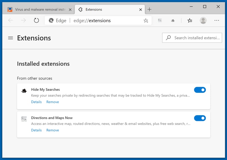 Entfernen von Browser-Hijackern aus Microsoft Edge Schritt 1