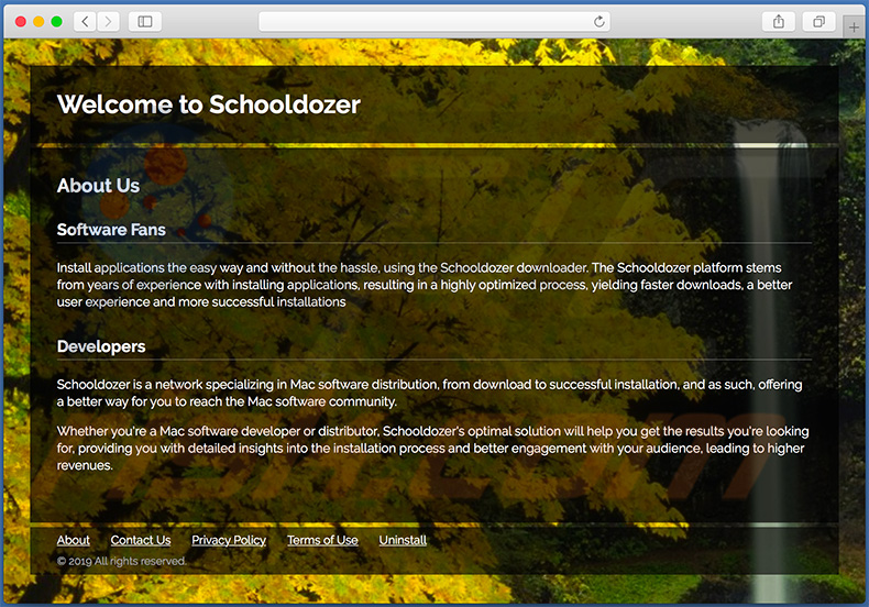 Dubious website used to promote search.schooldozer.com