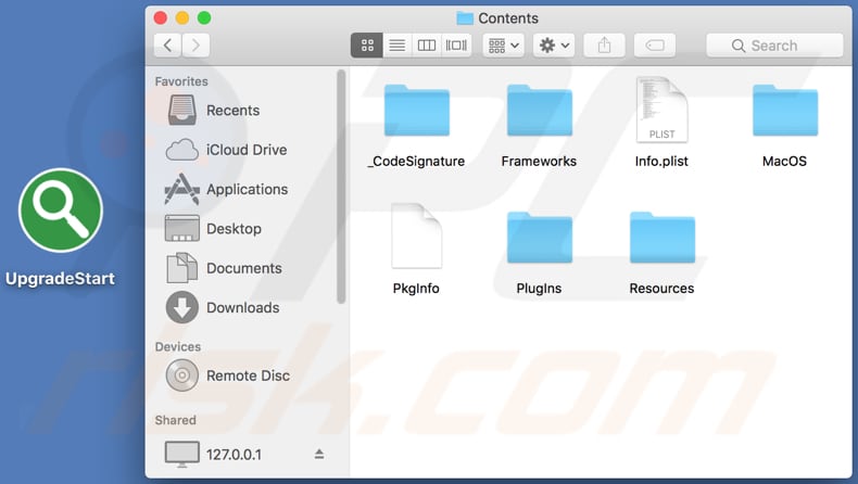 upgradestart adware folder and files
