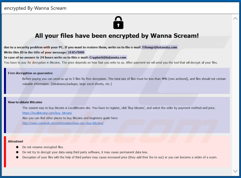 WannaScream decrypt instructions (WannaScream.hta)