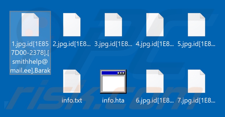 Files encrypted by Barak ransomware (.Barak extension)