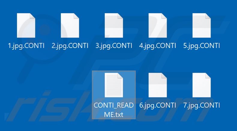 Von CONTI Ransomware verschlüsselte Dateien (.CONTI Erweiterung)