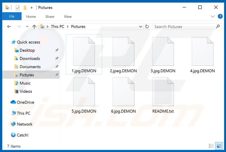 Von DEMON Ransomware verschlüsselte Dateien (.DEMON Erweiterung)