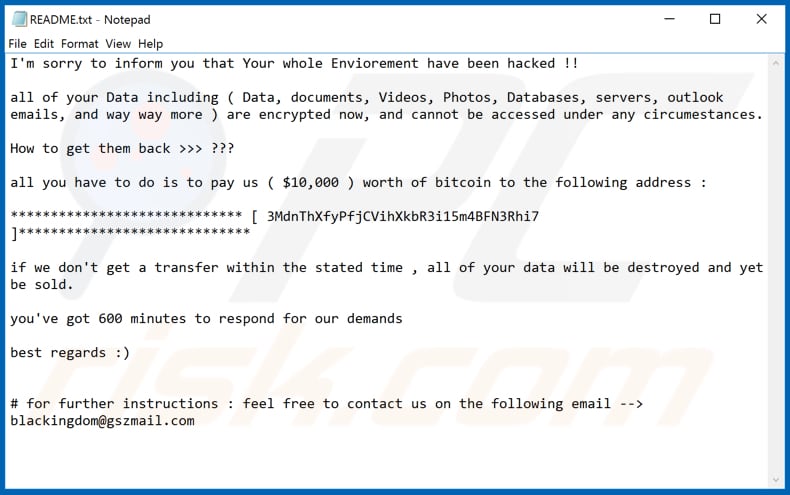 DEMON Ransomware Textdatei (README.txt)