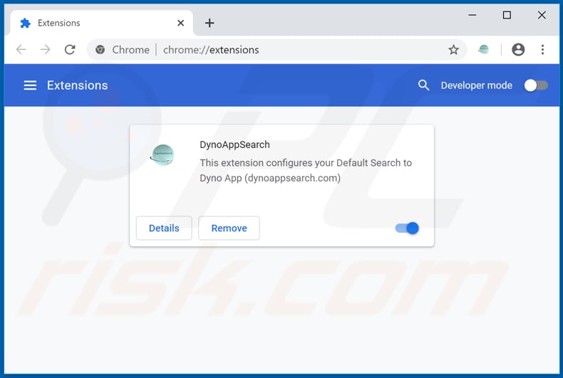 Removing dynoappsearch.com related Google Chrome extensions