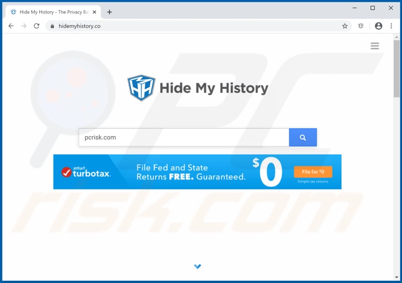 hidemyhistory.co browser hijacker