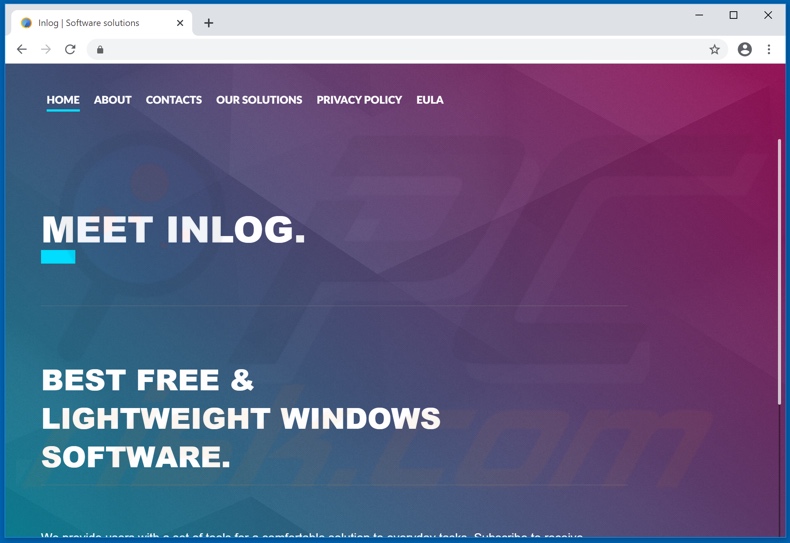 Site promoting InLog browser