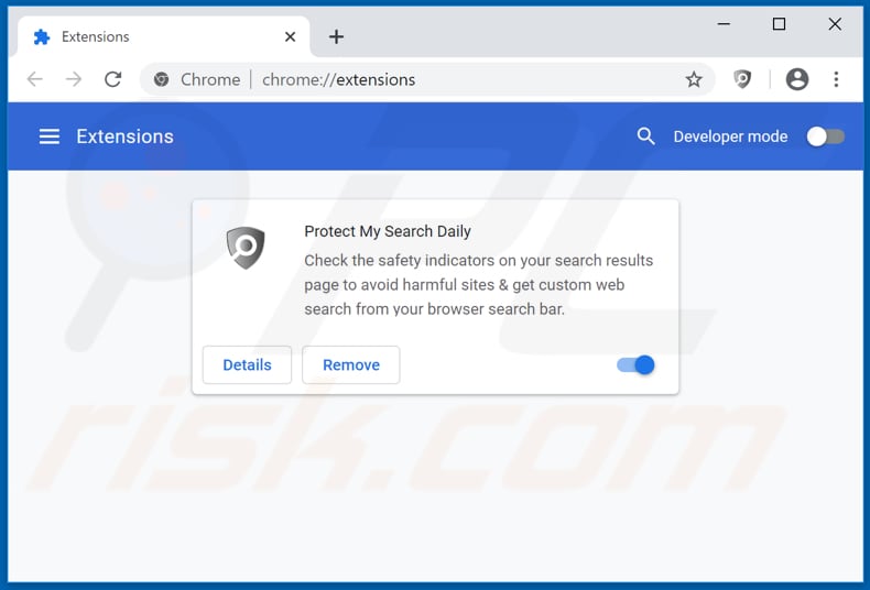 Removing protectmysearchdaily.com related Google Chrome extensions