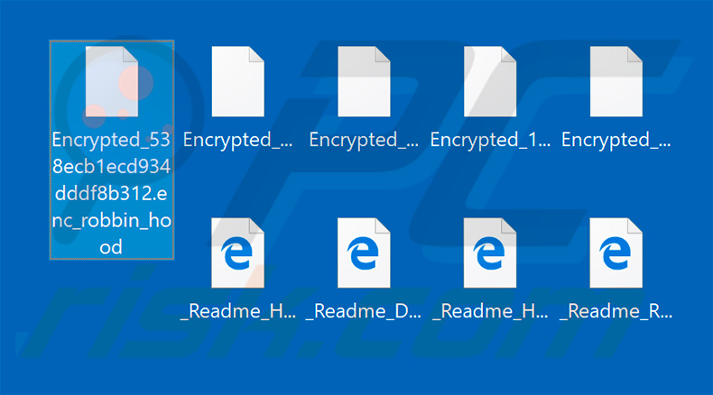 Files encrypted by the updated RobbinHood ransomware