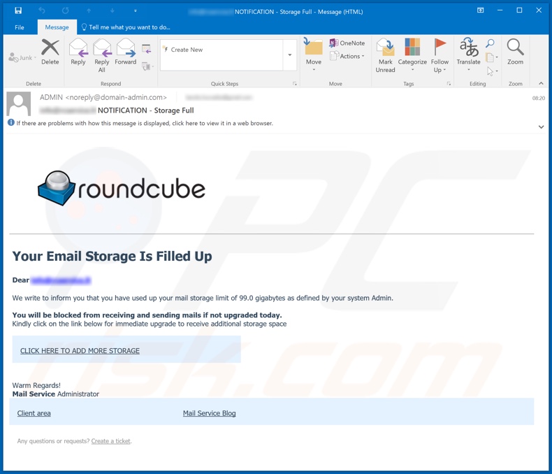Roundcube E-Mail E-Mail-Spam-Kampagne