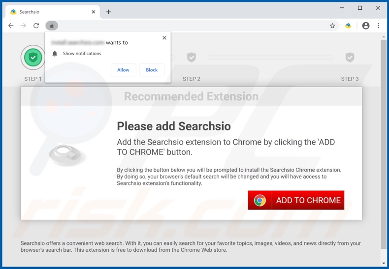 Searchsio browser hijacker another promoter