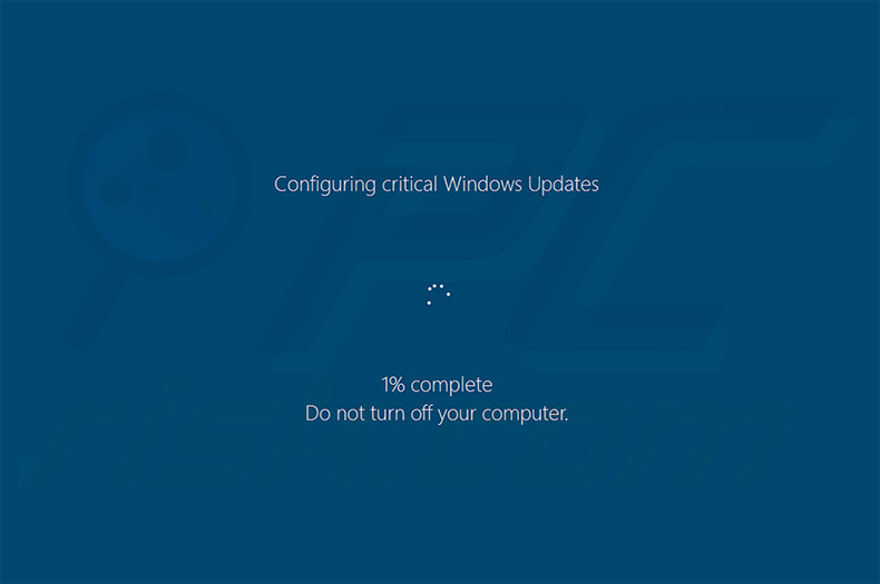 BLACKOUT Ransomware zeigt während der Verschlüsselung einen gefälschten Windows Update Bildschirm