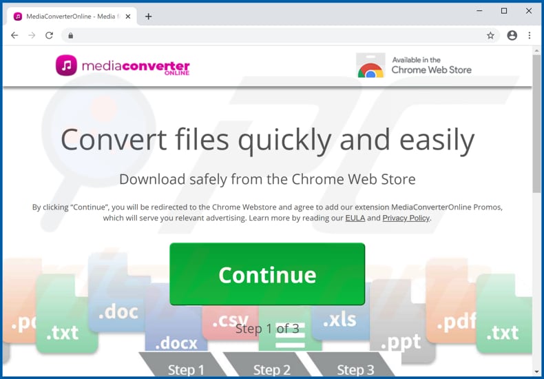 MediaConverterOnline pop-up redirects