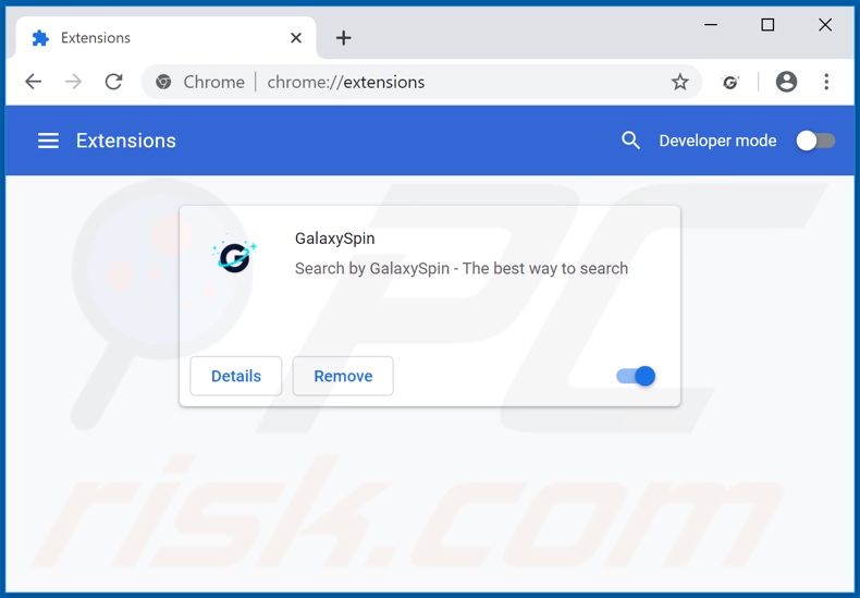 Removing galaxyspin.com related Google Chrome extensions