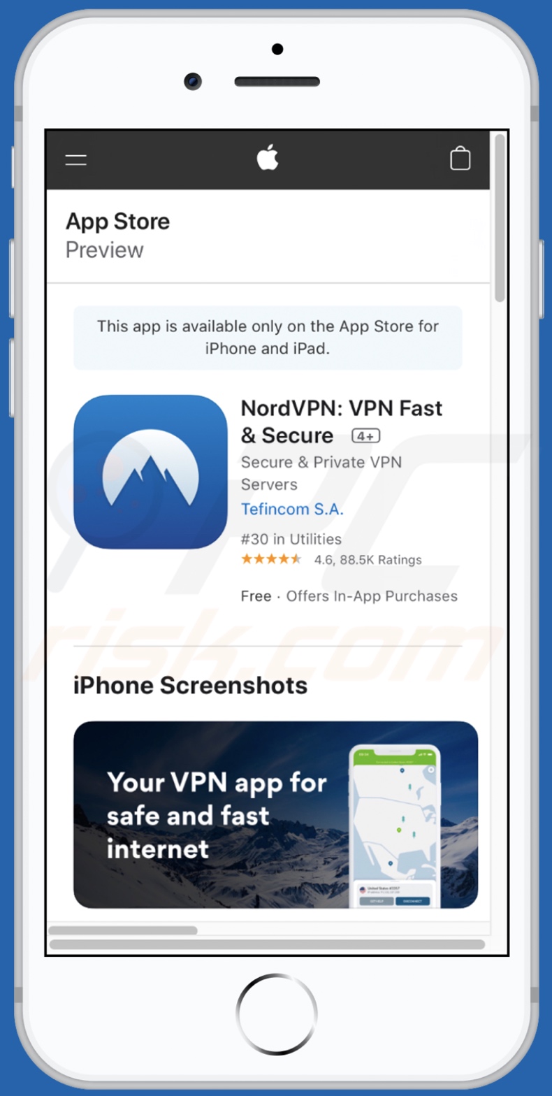 IOS VPN Profil Betrug mobile Variante geförderte App