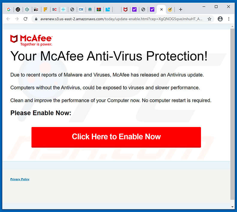 Your McAfee Subscription Has Expired Pop-up-Betrug (2020-04-23)