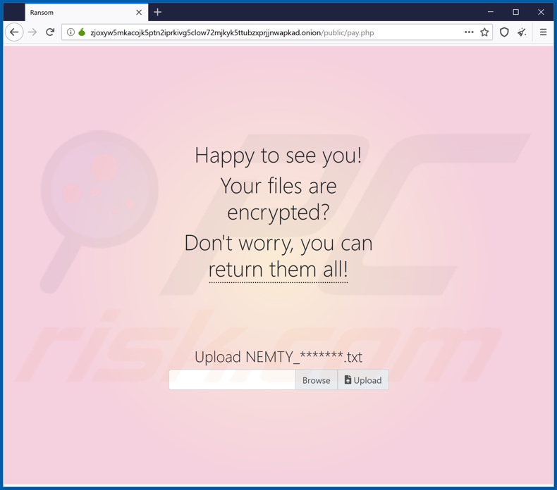 NEMTY REVENUE 3.1 ransomware website