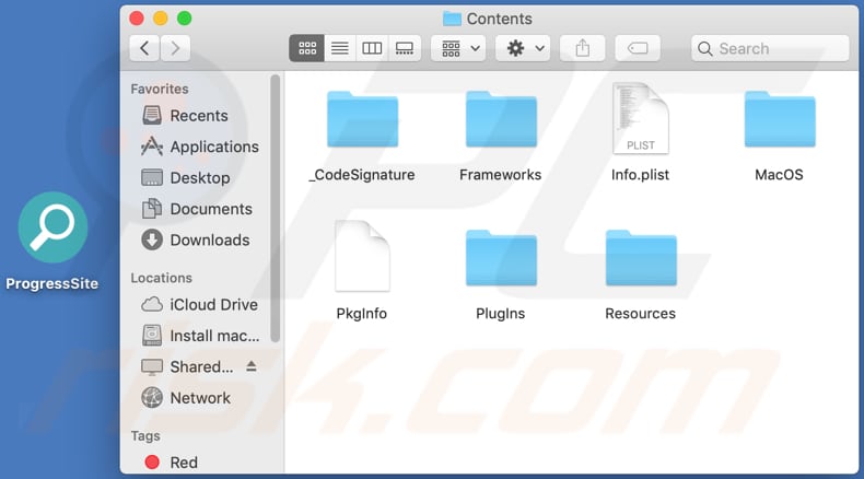 progresssite adware contents folder