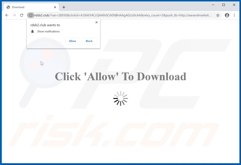 rdsb2[.]club pop-up redirects