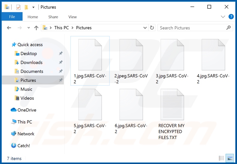Files encrypted by SARS-CoV-2 ransomware (.SARS-CoV-2 extension)