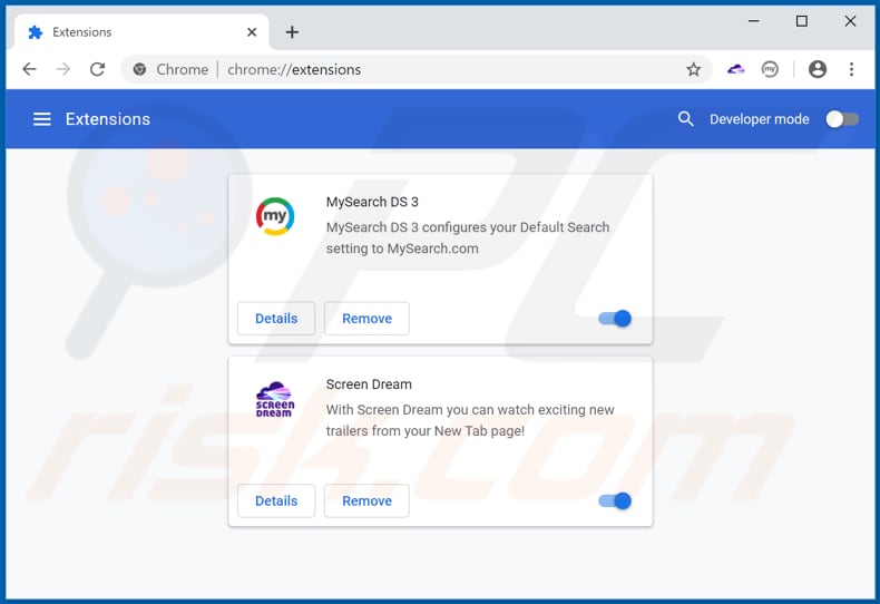 Removing hp.mysearch.com related Google Chrome extensions