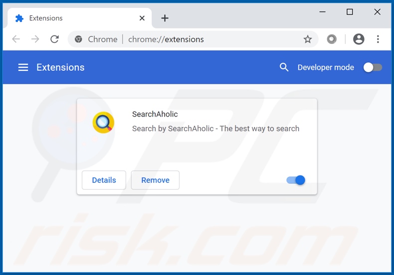 Removing search-aholic.com related Google Chrome extensions