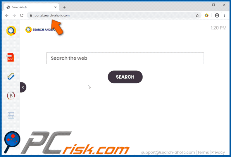 SearchAholic browser hijacker gif