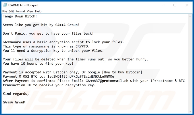 Black Kingdom Ransomware Textdatei (README.txt)